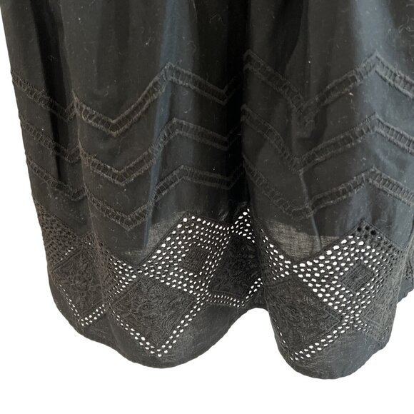 Gap Black Sleeveless Embroidered Crochet Sundress With Geometric Design Size 4 C - Picture 7 of 12